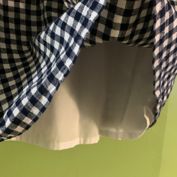 J Crew navy blue and White Checkered mini Skirt - Picture 4 of 8